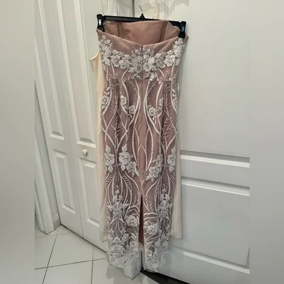 NWT HELSI Catherine sequin Floral Lace strapless Dress XS - Picture 10 of 11